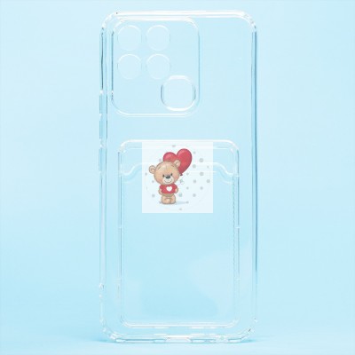 Чехол-накладка для Infinix Smart 6 Global (прозрачный) - SC276 с картхолдером Чехол-накладка для Infinix Smart 6 Global (прозрачный) - SC276 с картхолдером