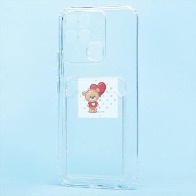 Чехол-накладка для Infinix Smart 6 Global (прозрачный) - SC276 с картхолдером Чехол-накладка для Infinix Smart 6 Global (прозрачный) - SC276 с картхолдером