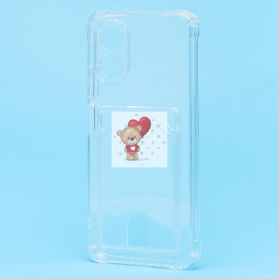 Чехол-накладка для OPPO A18 (прозрачный) - SC276 с картхолдером