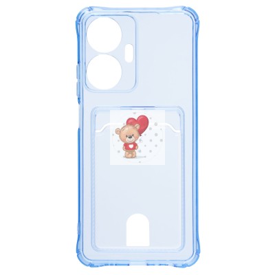 Чехол-накладка для Realme C55 (синий) - SC276 с картхолдером