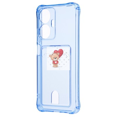 Чехол-накладка для Realme C55 (синий) - SC276 с картхолдером