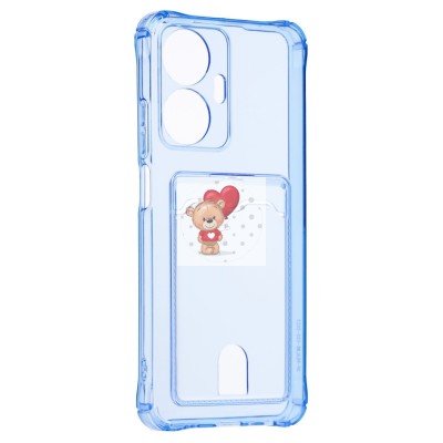 Чехол-накладка для Realme C55 (синий) - SC276 с картхолдером