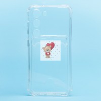 Чехол-накладка для Samsung Galaxy S23 (прозрачный) - SC276 с картхолдером