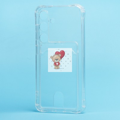 Чехол-накладка для Samsung Galaxy S24 (прозрачный) - SC276 с картхолдером