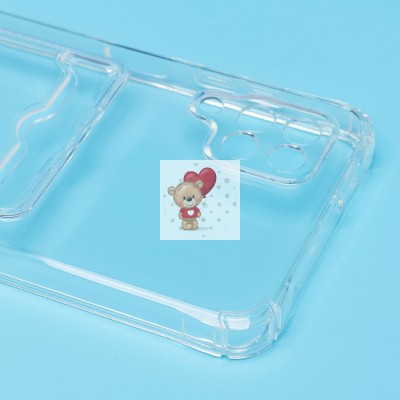 Чехол-накладка для Samsung A125 Galaxy A12 (прозрачный) - SC276 с картхолдером