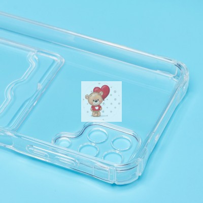 Чехол-накладка для Samsung A125 Galaxy A12 (прозрачный) - SC276 с картхолдером