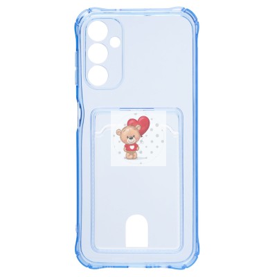 Чехол-накладка для Samsung A145 Galaxy A14 4G (синий) - SC276 с картхолдером