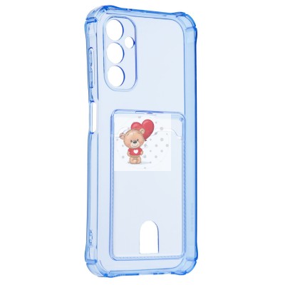 Чехол-накладка для Samsung A145 Galaxy A14 4G (синий) - SC276 с картхолдером