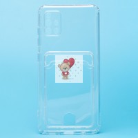 Чехол-накладка для Samsung A515 Galaxy A51 (прозрачный) - SC276 с картхолдером