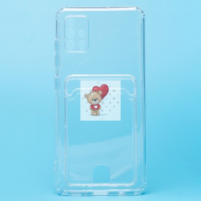 Чехол-накладка для Samsung A515 Galaxy A51 (прозрачный) - SC276 с картхолдером Чехол-накладка для Samsung A515 Galaxy A51 (прозрачный) - SC276 с картхолдером