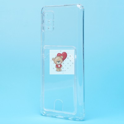 Чехол-накладка для Samsung A515 Galaxy A51 (прозрачный) - SC276 с картхолдером