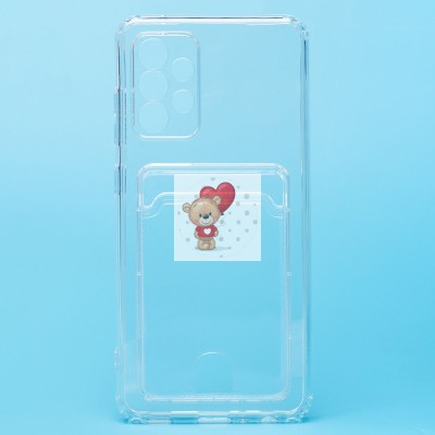 Чехол-накладка для Samsung A525 Galaxy A52 (прозрачный) - SC276 с картхолдером