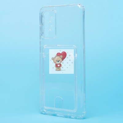 Чехол-накладка для Samsung A525 Galaxy A52 (прозрачный) - SC276 с картхолдером