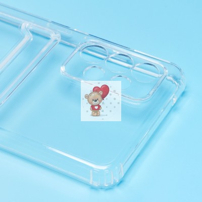 Чехол-накладка для Samsung A525 Galaxy A52 (прозрачный) - SC276 с картхолдером