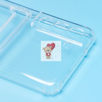 Чехол-накладка для Samsung G990 Galaxy S21FE (прозрачный) - SC276 с картхолдером