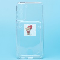 Чехол-накладка для Samsung G991 Galaxy S21 (прозрачный) - SC276 с картхолдером