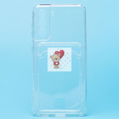 Чехол-накладка для Samsung G991 Galaxy S21 (прозрачный) - SC276 с картхолдером Чехол-накладка для Samsung G991 Galaxy S21 (прозрачный) - SC276 с картхолдером