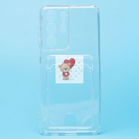 Чехол-накладка для Samsung G998 Galaxy S21 Ultra (прозрачный) - SC276 с картхолдером