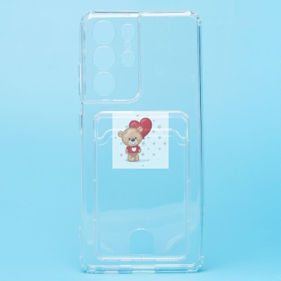 Чехол-накладка для Samsung G998 Galaxy S21 Ultra (прозрачный) - SC276 с картхолдером Чехол-накладка для Samsung G998 Galaxy S21 Ultra (прозрачный) - SC276 с картхолдером