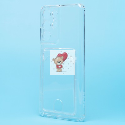 Чехол-накладка для Samsung G998 Galaxy S21 Ultra (прозрачный) - SC276 с картхолдером