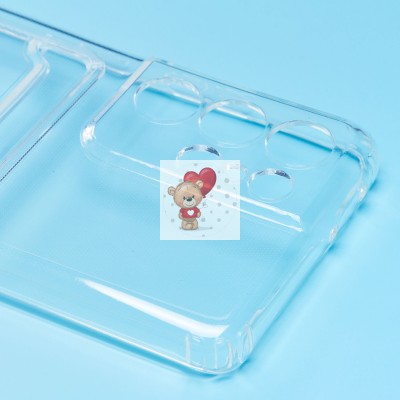 Чехол-накладка для Samsung G998 Galaxy S21 Ultra (прозрачный) - SC276 с картхолдером