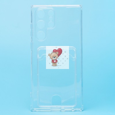 Чехол-накладка для Samsung S908 Galaxy S22 Ultra (прозрачный) - SC276 с картхолдером