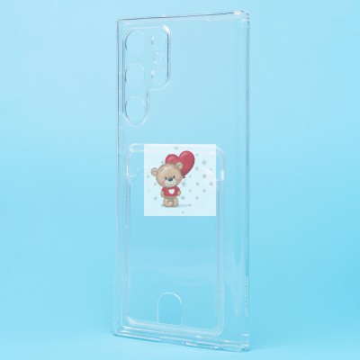 Чехол-накладка для Samsung S908 Galaxy S22 Ultra (прозрачный) - SC276 с картхолдером