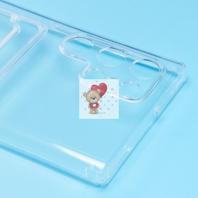 Чехол-накладка для Samsung S908 Galaxy S22 Ultra (прозрачный) - SC276 с картхолдером