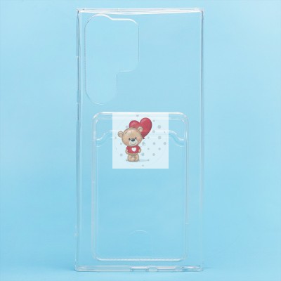 Чехол-накладка для Samsung S918 Galaxy S23 Ultra (прозрачный) - SC276 с картхолдером