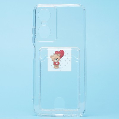 Чехол-накладка для Tecno Pop 6 Pro (прозрачный) - SC276 с картхолдером