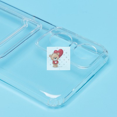 Чехол-накладка для Tecno Pop 6 Pro (прозрачный) - SC276 с картхолдером Чехол-накладка для Tecno Pop 6 Pro (прозрачный) - SC276 с картхолдером