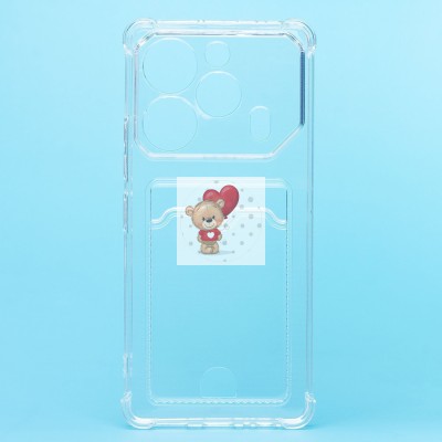 Чехол-накладка для Tecno Pova 6 4G (прозрачный) - SC276 с картхолдером