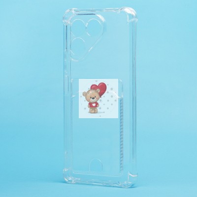 Чехол-накладка для Tecno Pova 7 4G (прозрачный) - SC276 с картхолдером