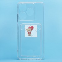 Чехол-накладка для Tecno Spark 10 4G (прозрачный) - SC276 с картхолдером Чехол-накладка для Tecno Spark 10 4G (прозрачный) - SC276 с картхолдером