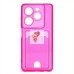 Чехол-накладка для Tecno Spark 20C (розовый) - SC276 с картхолдером
