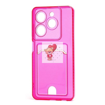 Чехол-накладка для Tecno Spark 20C (розовый) - SC276 с картхолдером