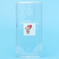 Чехол-накладка для Tecno Spark 20C (прозрачный) - SC276 с картхолдером