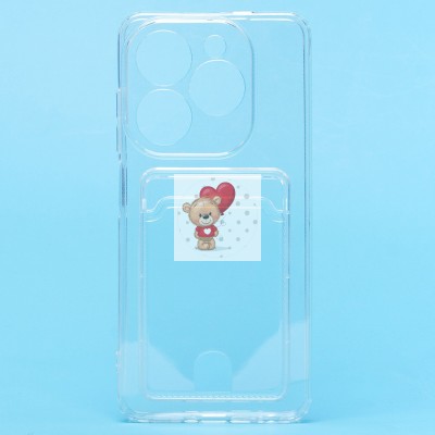 Чехол-накладка для Tecno Spark 20C (прозрачный) - SC276 с картхолдером Чехол-накладка для Tecno Spark 20C (прозрачный) - SC276 с картхолдером