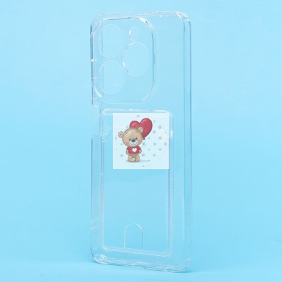 Чехол-накладка для Tecno Spark 20C (прозрачный) - SC276 с картхолдером