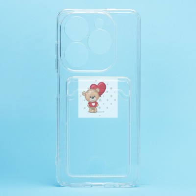 Чехол-накладка для Tecno Spark 20C (прозрачный) - SC276 с картхолдером Чехол-накладка для Tecno Spark 20C (прозрачный) - SC276 с картхолдером