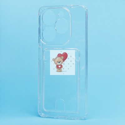 Чехол-накладка для Tecno Spark 20C (прозрачный) - SC276 с картхолдером