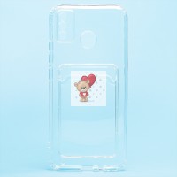 Чехол-накладка для Tecno Spark 6 Go (прозрачный) - SC276 с картхолдером