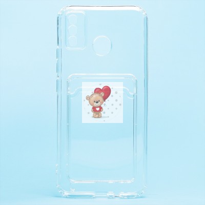 Чехол-накладка для Tecno Spark 6 Go (прозрачный) - SC276 с картхолдером