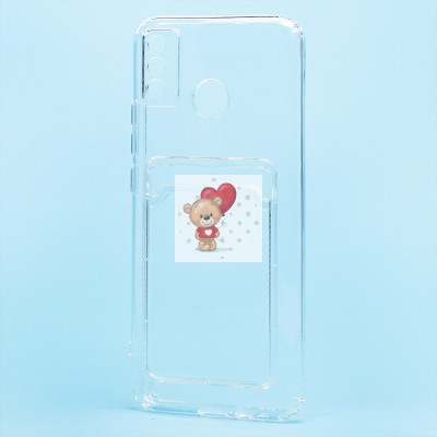 Чехол-накладка для Tecno Spark 6 Go (прозрачный) - SC276 с картхолдером