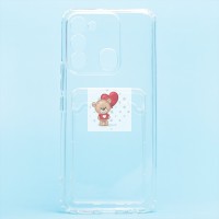 Чехол-накладка для Tecno Spark 8c (прозрачный) - SC276 с картхолдером