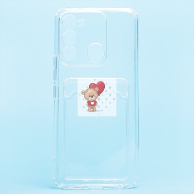 Чехол-накладка для Tecno Spark 8c (прозрачный) - SC276 с картхолдером