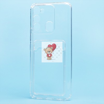 Чехол-накладка для Tecno Spark 8c (прозрачный) - SC276 с картхолдером