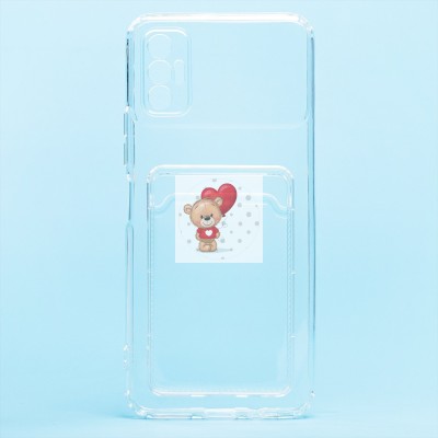 Чехол-накладка для Tecno Spark 8P (прозрачный) - SC276 с картхолдером