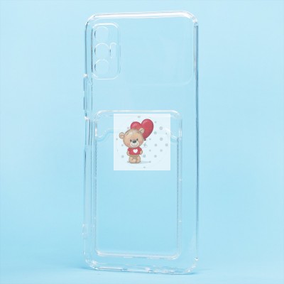 Чехол-накладка для Tecno Spark 8P (прозрачный) - SC276 с картхолдером