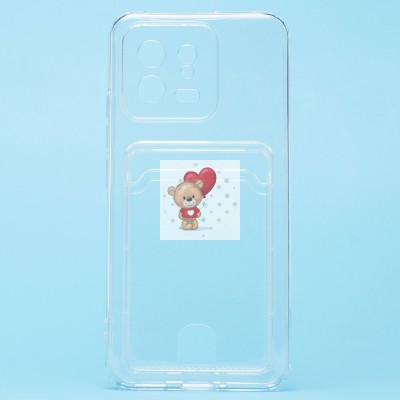 Чехол-накладка для Xiaomi 13 (прозрачный) - SC276 с картхолдером